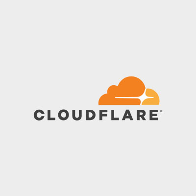 Logo Cloudflare représentant une solution de sécurité web, CDN et protection des performances en ligne